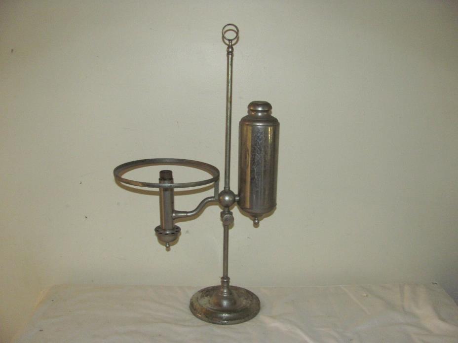 ANTIQUE GERMAN STUDENT LAMP COMPANY NICKEL DATED 1878