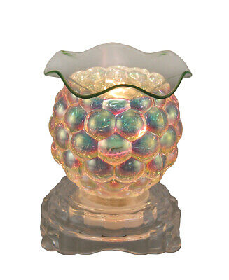 Zeckos Iridescent Honeycomb Patterned Glass Electric Oil Warmer