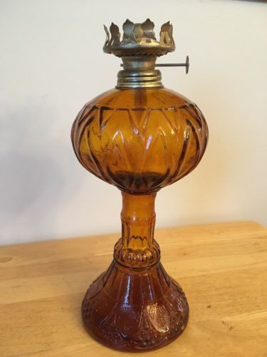 Vintage Amber Oil Farm Lamp 11