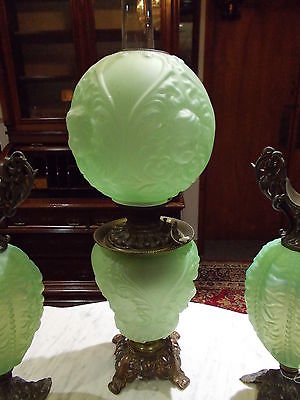 Cherub Green Satin ~ GWTW ~ Gone With the Wind ~  Parlor ~ Banquet ~ Oil Lamp