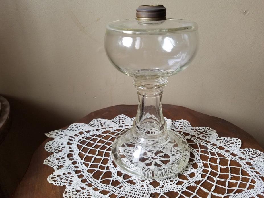 antique 8.5'  glass oil lamp