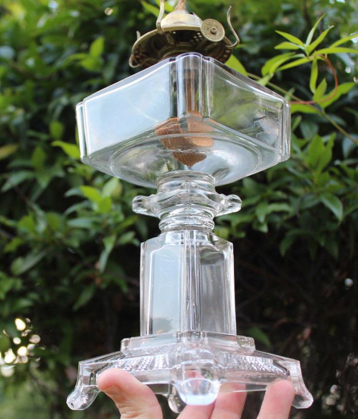 ~~ c. 1881 Antique RIPLEY HALLOW POST STEM kerosene oil lamp EAPG ~ Gorgeous ~~