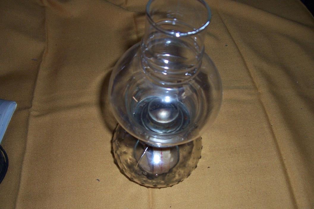 Vintage Lamplight Farms Clear Glass Kerosene Oil Lamp & Shade
