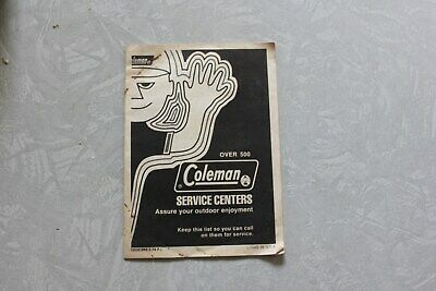 COLEMAN MODEL SERVICE CENTERS ORIGINAL PRINT INSTRUCTIONS
