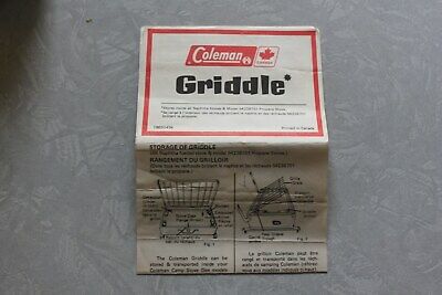COLEMAN MODEL OVEN GRIDDLE ORIGINAL PRINT INSTRUCTIONS