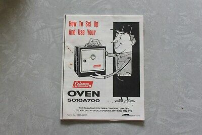 COLEMAN MODEL 5010A OVEN (LOT B) ORIGINAL PRINT INSTRUCTIONS