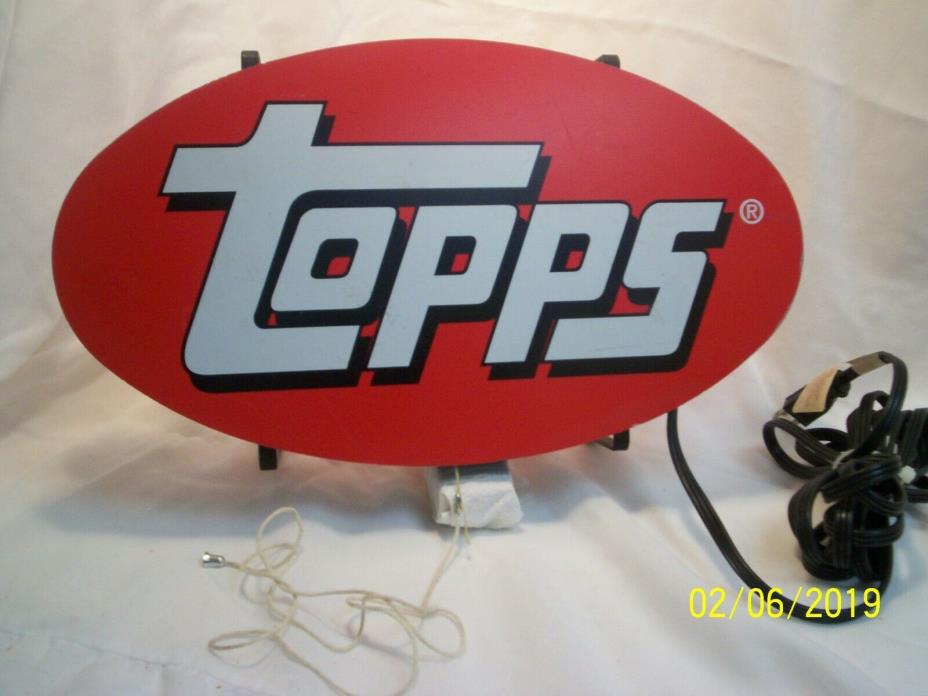 topps cards advertising neon sign