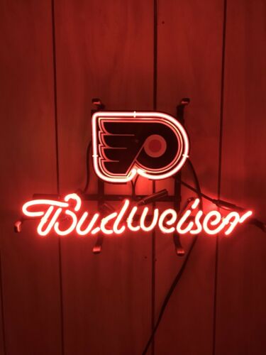 Budweiser Bud Light Philadelphia Flyers Hocky Neon Sign 14