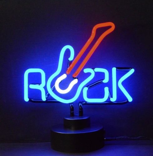 New multi colored neon Rock Guitar music sculpture lamp light Fast Shipping?