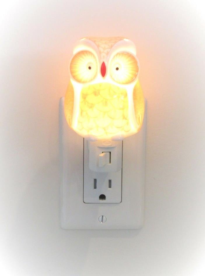 Owl Night Light Artisan Hand Crafted Porcelain - New!