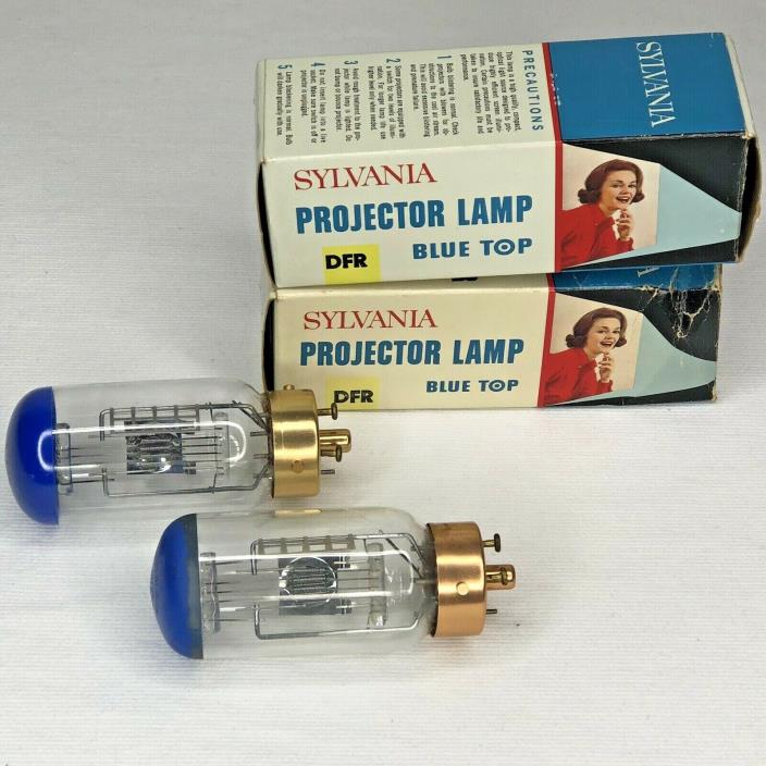 Lot of 2 Vintage Sylvania Projector Lamps DFR Blue Top 500 Watts 25 Hours