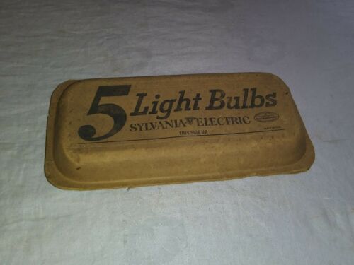 Vintage Sylvania Electric Light Bulbs Original Cardboard Egg Carton 5 Pack