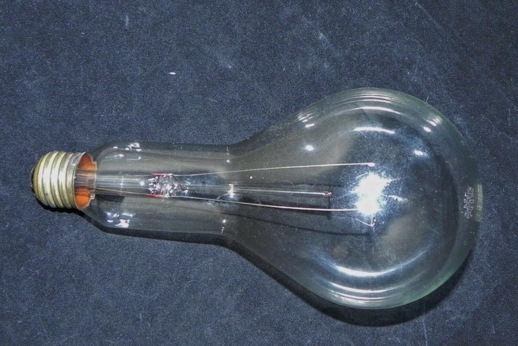 Vintage Huge GE Mazda 200W 120V Clear Edison Bulb w/Standard Base-Steampunk