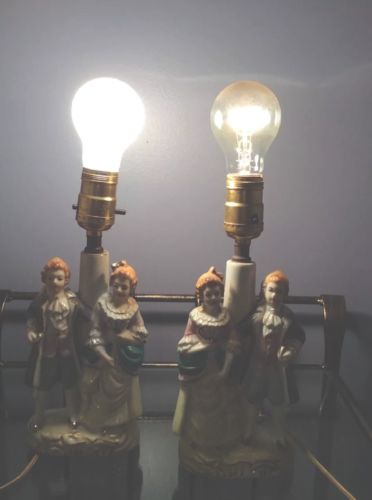 Pair Of RARE Vintage Pinkie And Blue Boy Lamps Gainsborough — They Work!