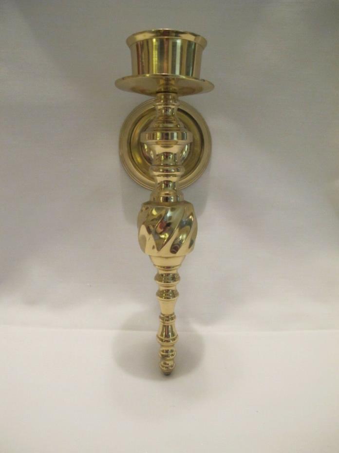 ONE SOLID BRASS  WALL SCONCE FOR TAPER  CANDLE