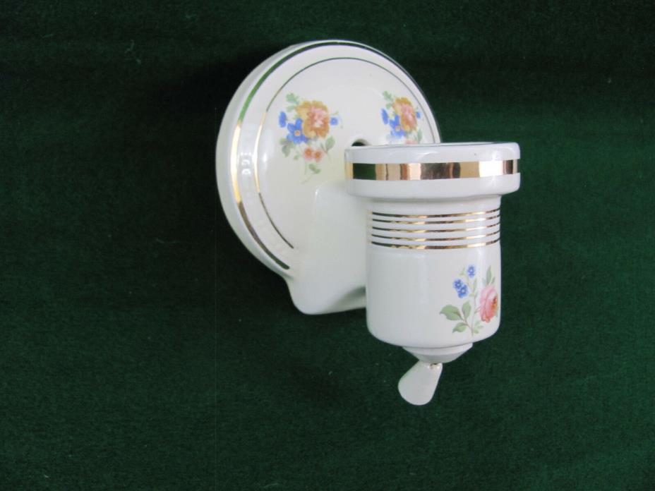 Bathroom Porcelier Rose Electric Wall Sconce Light with Pull Switch & Receptacle