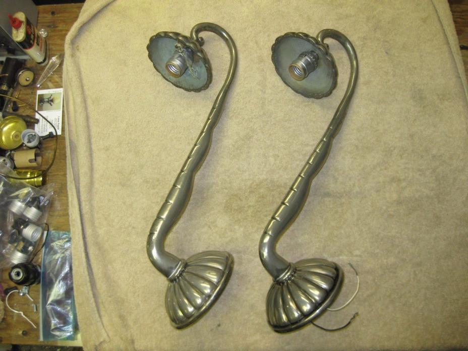 PAIR OF VINTAGE HEAVY QUALITY GERMAN SILVER (?) SCONCES