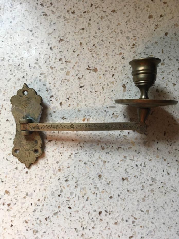 Brass Sconce Swivel Arm. Wall Candlestick. Wall Luster.
