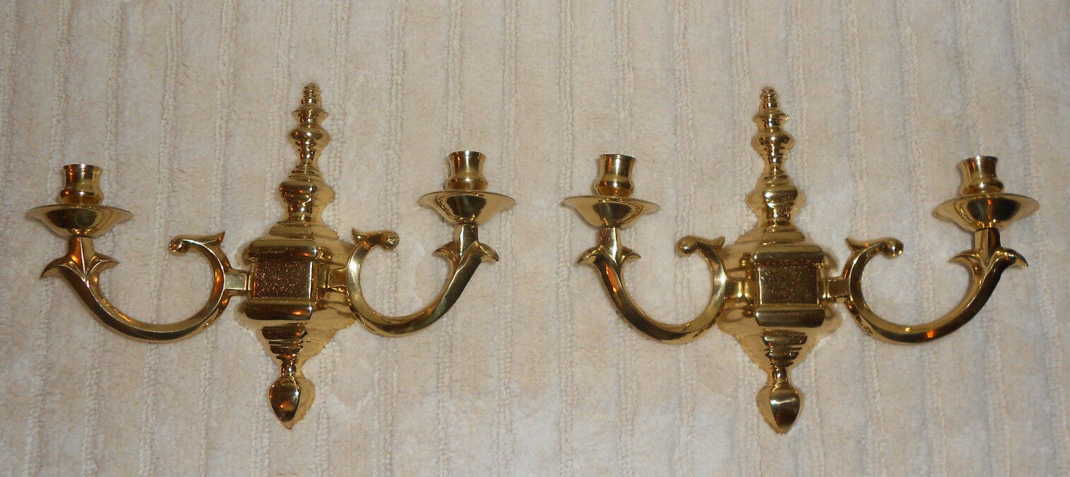 Brass Dual Candelabra Sconce (Pair)