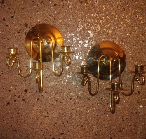 Vintage Brass Candle Sconces