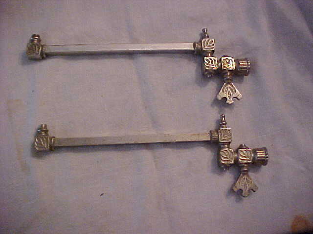Pair of RARE Victorian Era Swivel Arm Nickel Plated Brass Gas Wall Sconces