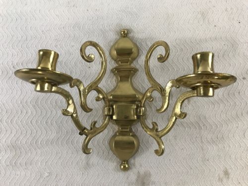 Vintage Brass Wall Hanging Sconce  Candle Holder Candelabra made in Italy C6