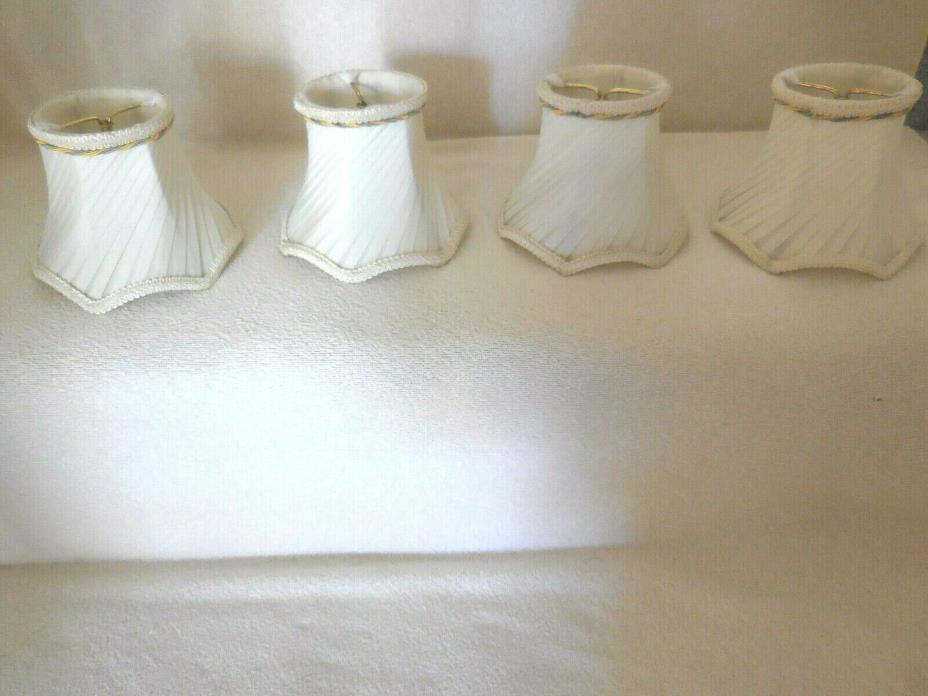 Set of 4 Lamp Shades Small Clip On 4-1/4