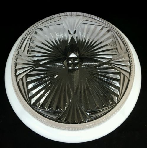 Frosted Glass Vintage Light Fixture Clear Cut Glass Ceiling Light Shade