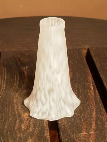 Vtg Mini White Tulip Lily Glass Lamp Light Shade Replacement 1 1/8