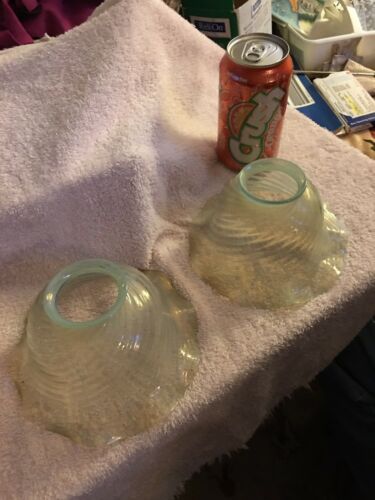 Antique Pair Of Opal Essence Lamp Shades