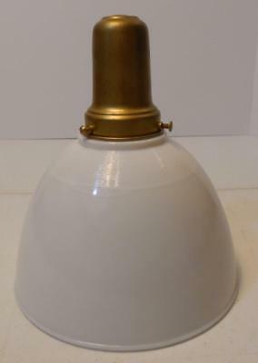 VINTAGE WHITE MILK GLASS HANGING CEILING LIGHT LAMP SHADE WITH FITTER HOLDER
