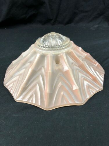 Vintage Pink Frosted Draped 3 Chain Light Shade Fixture