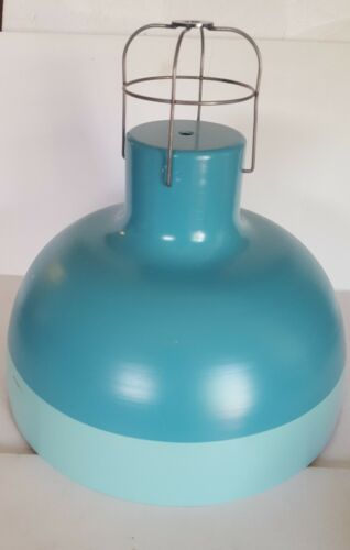 Large Industrial Lamp Shade Only Two Tone Turquoise Pendant Hanging Light Metal