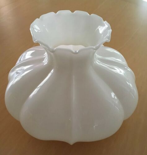 Vintage White Milk Glass Aladdin Oil Lamp Shade Fitter Size 7