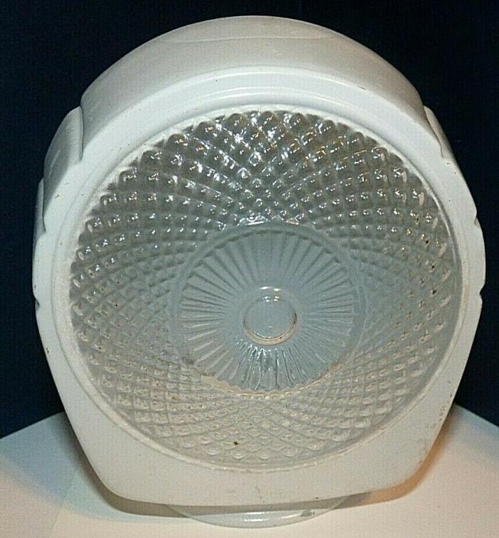 Vintage Bathroom Light Globe Shade Cover Art Deco White / Glass 3 1/4