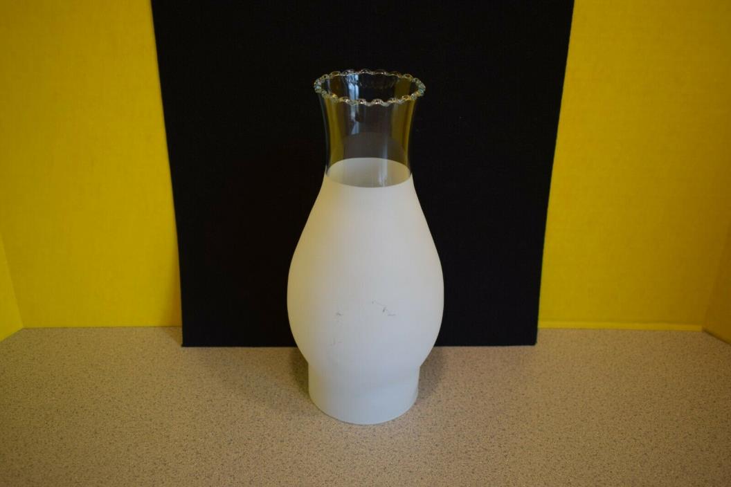 antique frosted Glass Oil Kerosene Lamp chimney - 3 1/2
