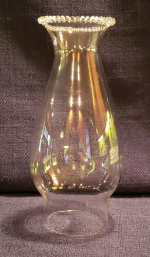 Vintage Royal Fine Flint Crimp Top Glass Oil/Kerosene Lamp Chimney 7 3/4