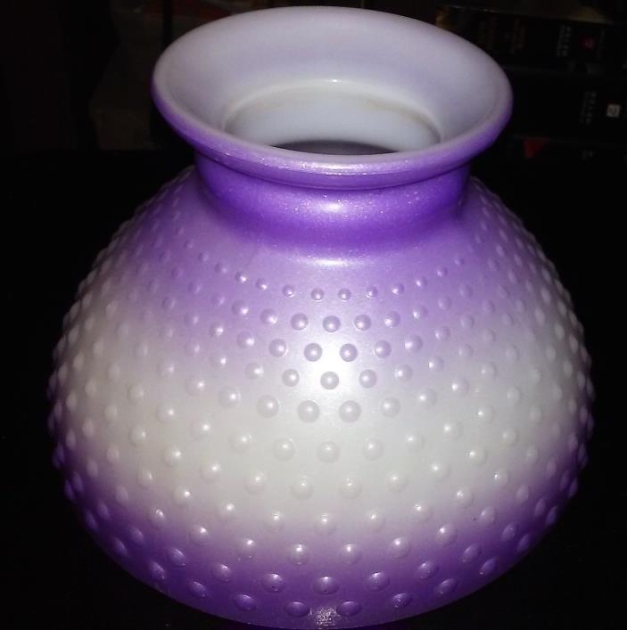 Vintage EAGLE Lavender/Purple Milk Glass Hobnail Shade 8