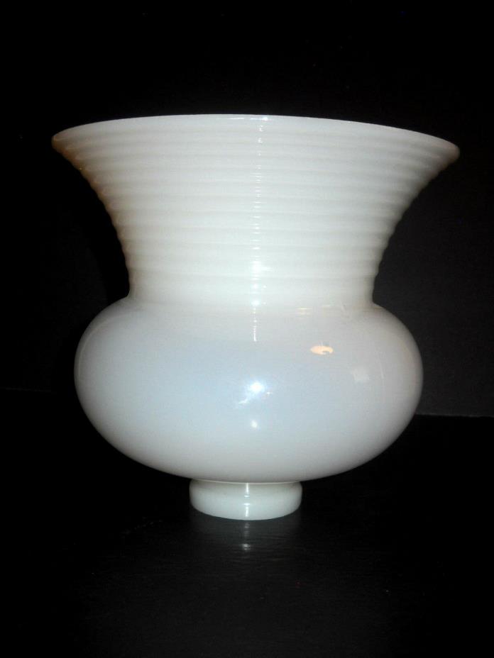 Large 8'' Vintage Art Deco White Torchiere Milk Glass  Lamp Shade