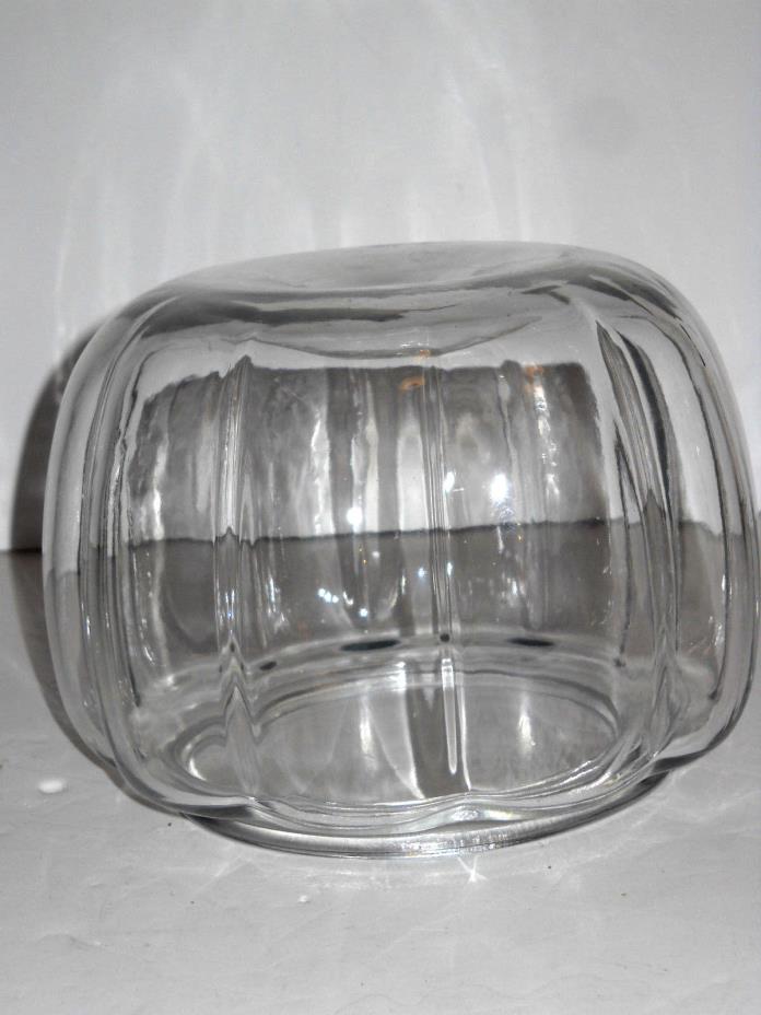 Vintage 7''' Clear 10 sided Glass Ceiling Light Lamp Shade PUMPKIN SHAPE