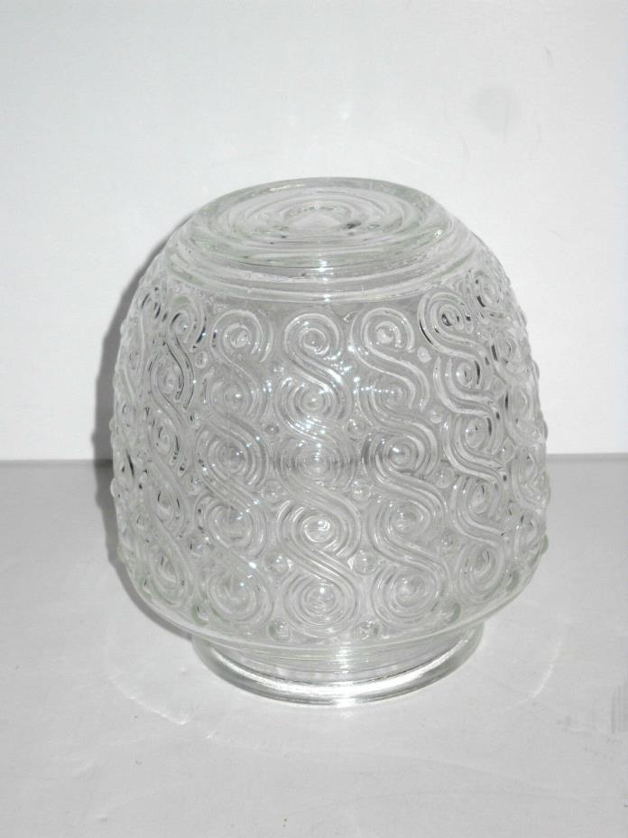 Vintage Clear Glass Globe with Swirl Pattern textur Light Shade