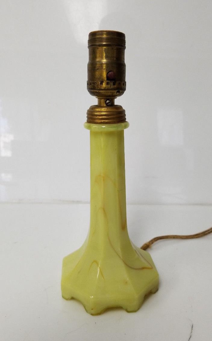 Vintage Lamp Light Fixture yellow Architectural Salvage c1930 40's