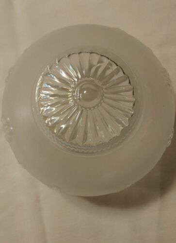 Vintage Celing Light Fixture Shade Clear to Frosted Daisy Decoration 6