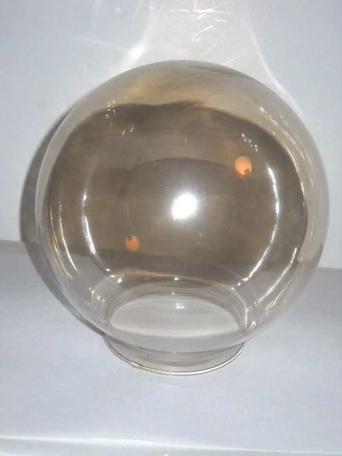 6'' VINTAGE MID CENTURY ROUND SMOKE GLASS CEILING LAMP SHADE  3'' FILTER