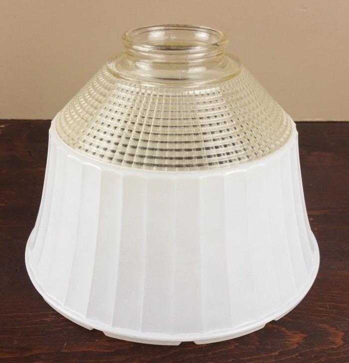 Vintage White Clear Reflector Shade Glass Diffuser #954 NHLC 2 1/2