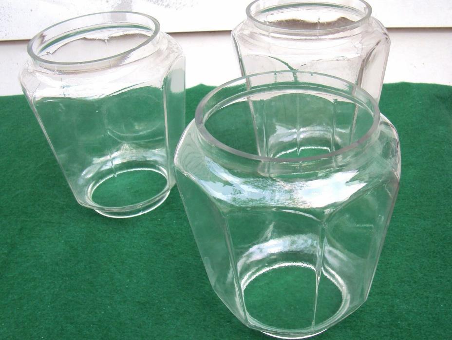 Vintage New Old Stock 8 Panel Clear Glass Globes, New 6 available