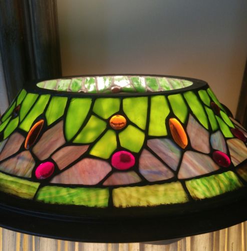 vintage stained glass lamp shade