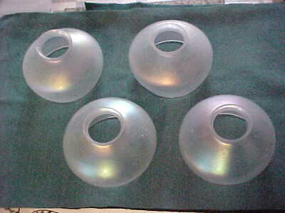 4 Steuben Carder Era Verre De Soie Iridescent Art Glass Lamp Shades 2-1/4 Fitter