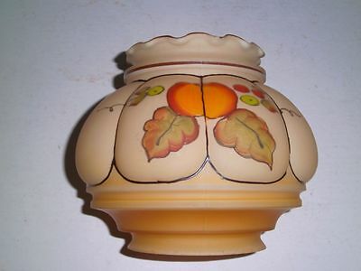 VTG GWTW pumpkin design glass small SHADE/GLOBE Hand Paint Pomegranate Orange
