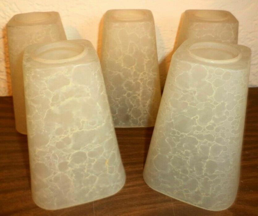 SET 5 VINTAGE LAMP-SHADES FROSTED GLASS MID-CENTURY MODERN STYLE CEILING LIGHTS